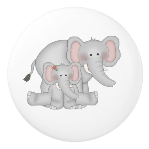 Safari Jungle Elephant Animal Baby Nursery Kids Ceramic Knob