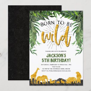 Safari, Jungle, Forest, Animal, Born to be wild Invitation