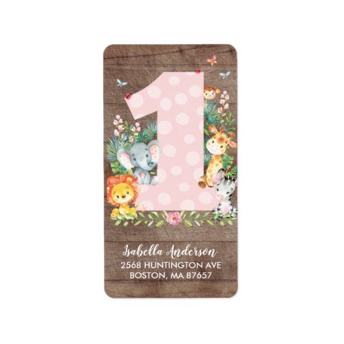 Safari Jungle Fun One 1st Birthday Address Label