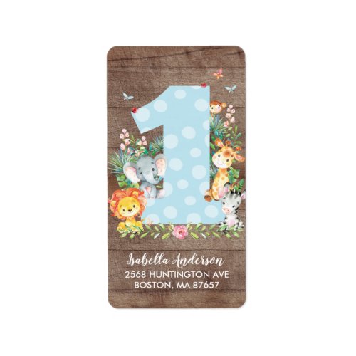 Safari Jungle Fun One 1st Birthday Address Label