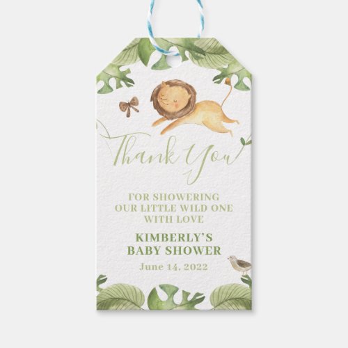 Safari Jungle Gender Neutral  Baby Shower Favor Gift Tags