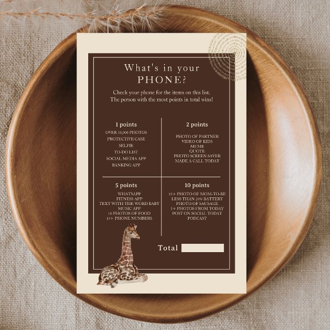 Safari Jungle Giraffe What’s in Your Phone Game (Creator Uploaded)