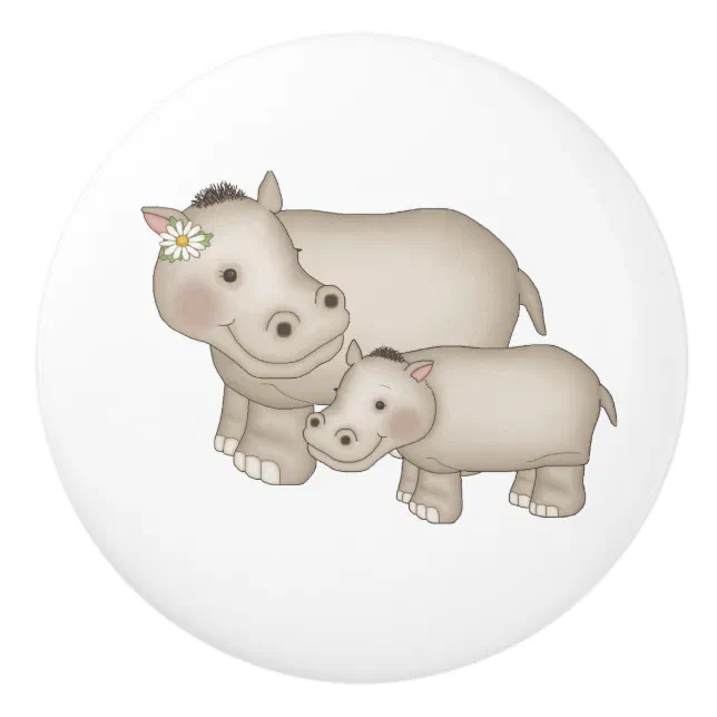 Lasyman 6PCS 1.8" (45mm) Round Engraved Animal Flat Wood Knob,Jungle