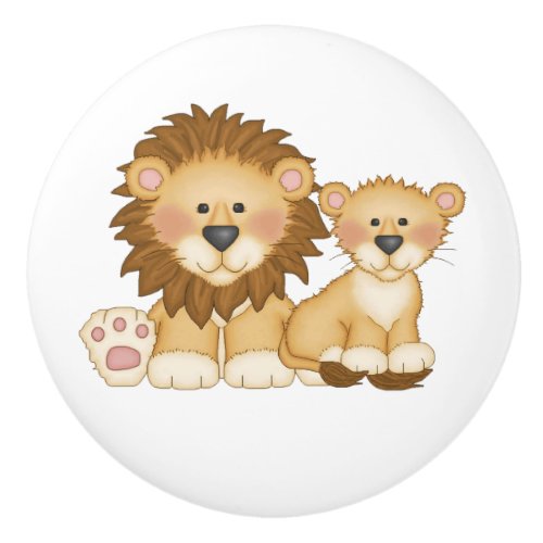 Safari Jungle Lion Animals Baby Nursery Kids Room Ceramic Knob