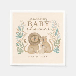 Safari Jungle Lion Boy Baby Shower Napkins