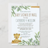 Safari Jungle Lion Modern Baby Shower By Mail Invitation (Front)