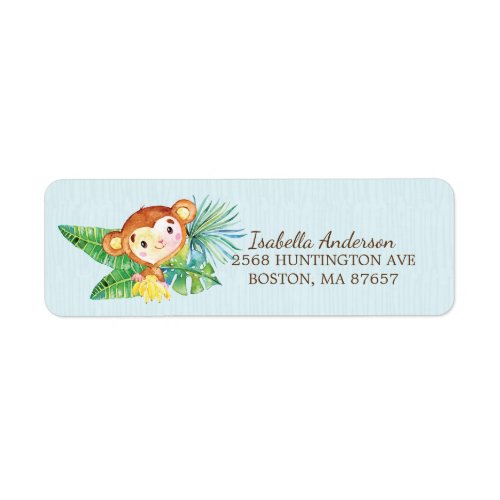 Safari Jungle Monkey Baby Shower Address Label