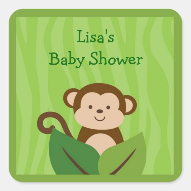 Safari Jungle Monkey Stickers Labels (Front)