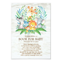 Safari Jungle Neutral Baby Shower Book for Baby Card