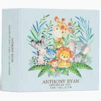 Safari Jungle Shower Boys Baby Photo Album Binder