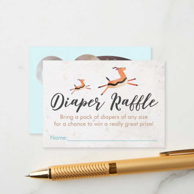 Safari & Jungle Theme Diaper Raffle Enclosure Card (Front/Back In Situ)