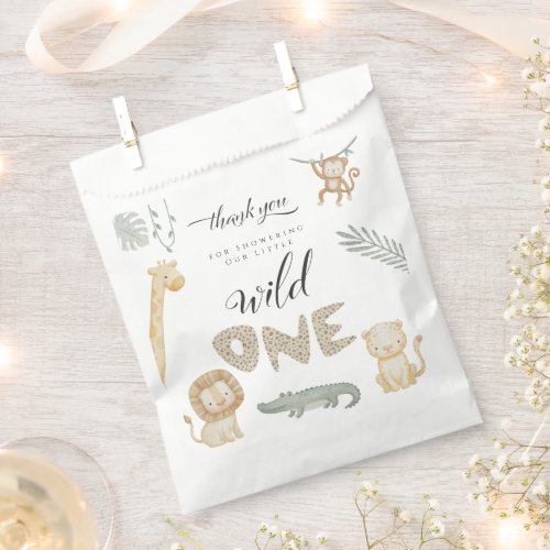Safari Jungle Wild One Baby Shower Favor Bag