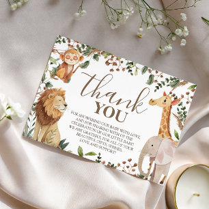 Safari Jungle Wild One Shower Thank You Card