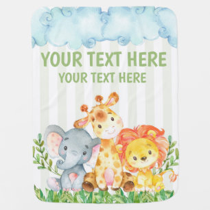 Safari Jungle Zoo Animal Baby Blanket