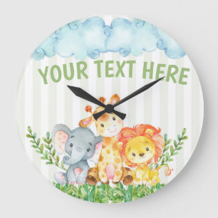 safari jungle zoo animal bedroom clock