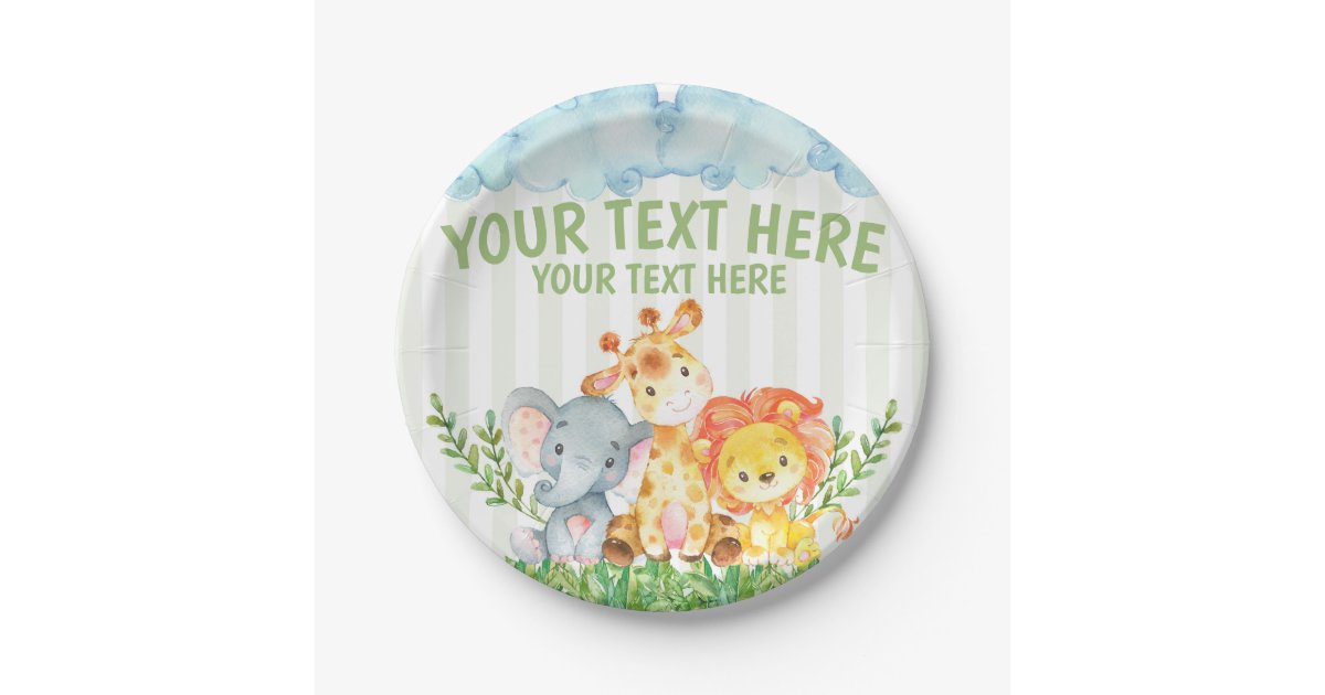 Safari Jungle Zoo Animal Plates Zazzle