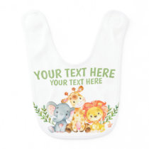 Safari Jungle Zoo Animals Baby Bib Safari Jungle Zoo Animals Baby Bib
