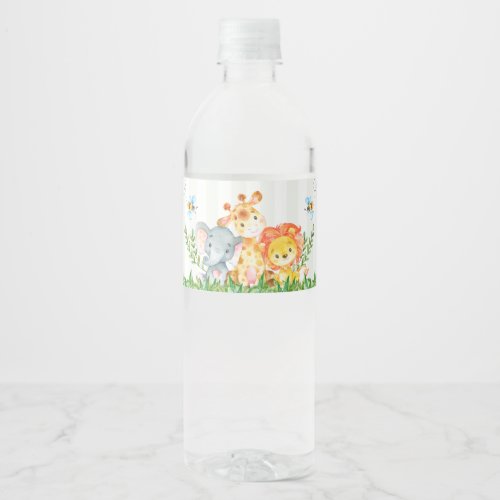 Safari Jungle Zoo Animals Water Bottle Label