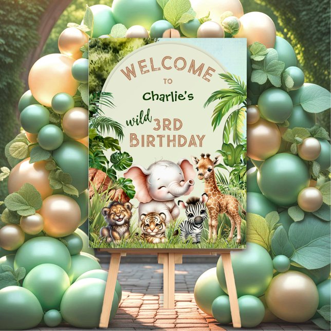 Safari Jungle ZOO Wild Boy Birthday Welcome Foam Board (Safari Jungle ZOO Wild Boy Birthday Welcome Foam Board)