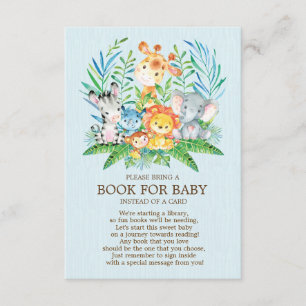 Safari JungleBoysBaby Shower Book for Baby Enclosure Card