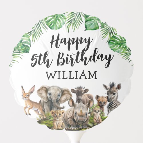 Safari Kids Happy Birthday Balloon