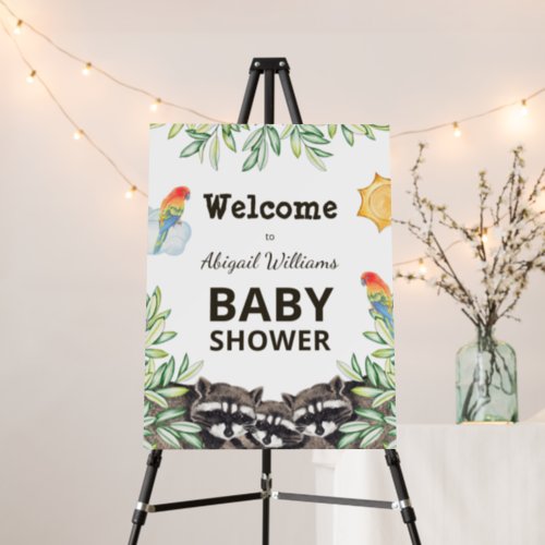 Safari Lemur Watercolor Baby Shower Welcome Foam Board