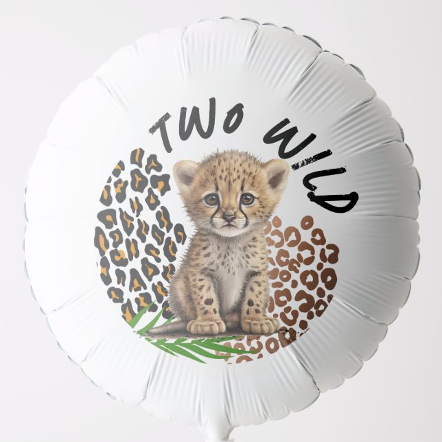 Safari Leopard Birthday Wild One Two Wild Party Balloon (Front)