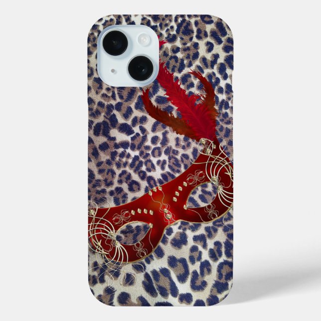 Safari Leopard Print Venice masquerade Mask Case-Mate iPhone Case (Back)