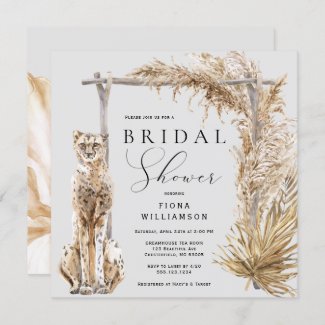 Safari Leopard  Wedding Arch Bridal Shower Invitation