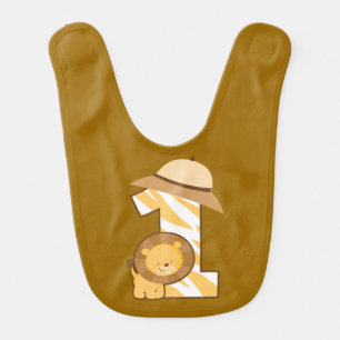 Safari Lion 1st Birthday Bib