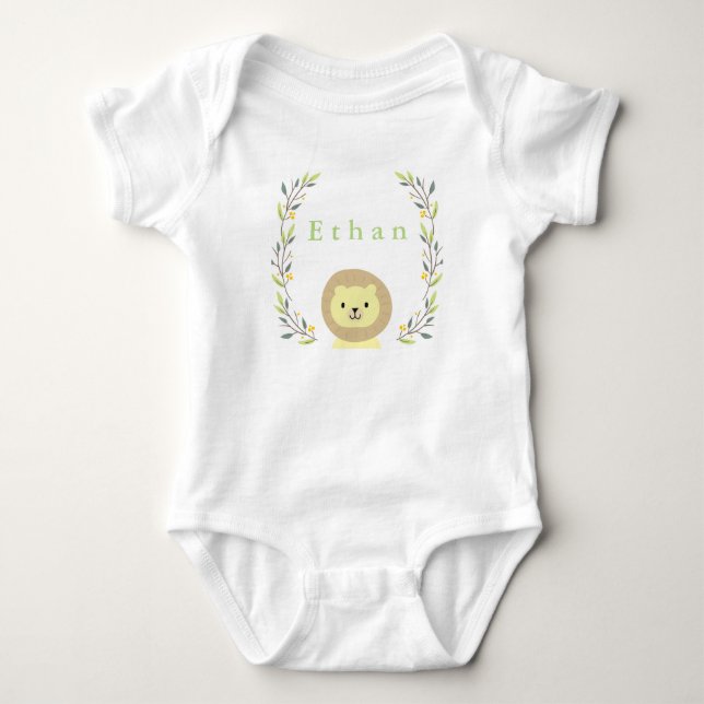 Safari Lion Baby Onsie Baby Bodysuit (Front)