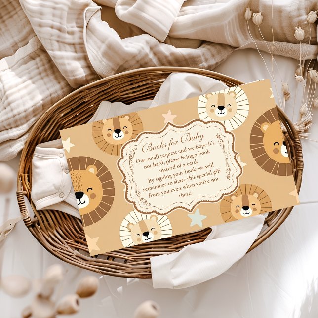 Safari Lion Baby Shower Books for Baby  Enclosure Card (Creator Uploaded)