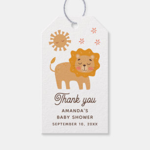 Safari Lion Baby Shower Thank You Cute Jungle Gift Tags
