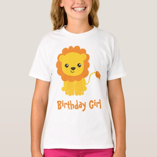 Safari Lion Birthday Girl T_Shirt