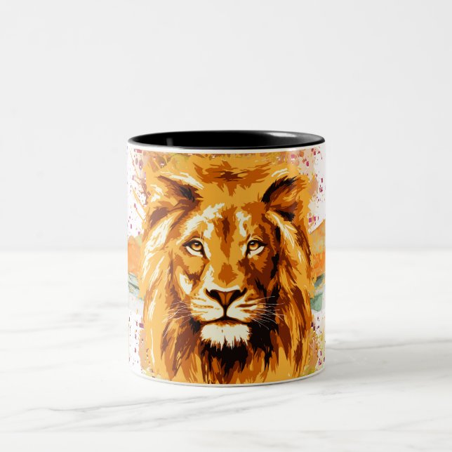 Safari Lion Coffee Mug | Colorful Lion Cup (Center)