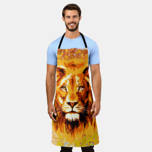 Safari Lion Colorful Lion Drawing Painting Apron