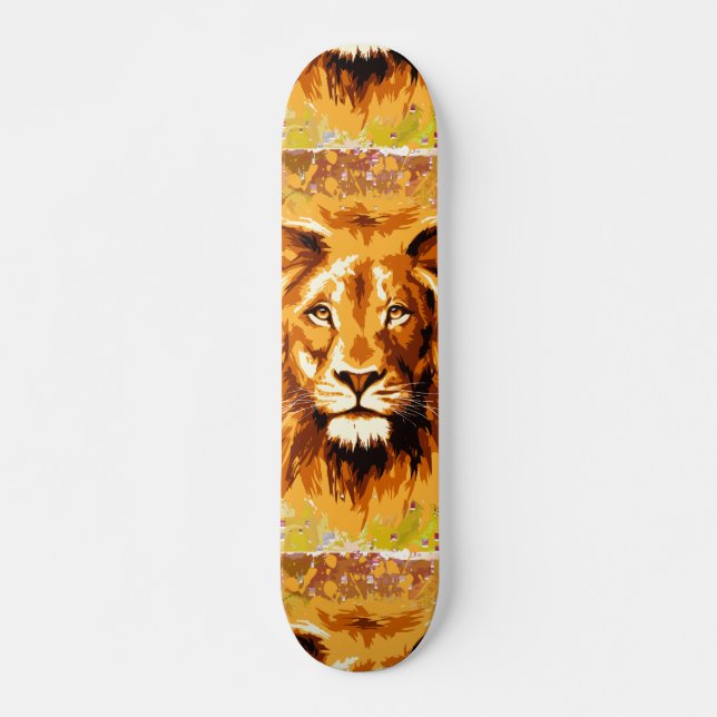 Safari Lion | Colorful Lion Skateboard (Front)