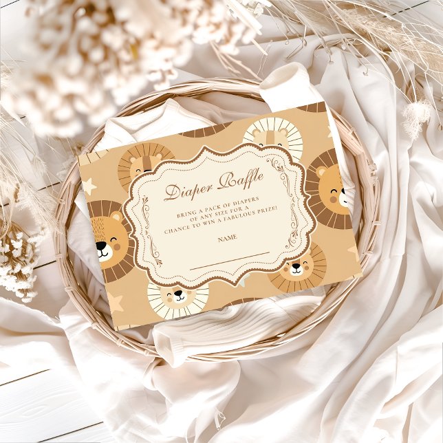 Safari Lion Diapper Raffle Enclosure Card (Creator Uploaded)