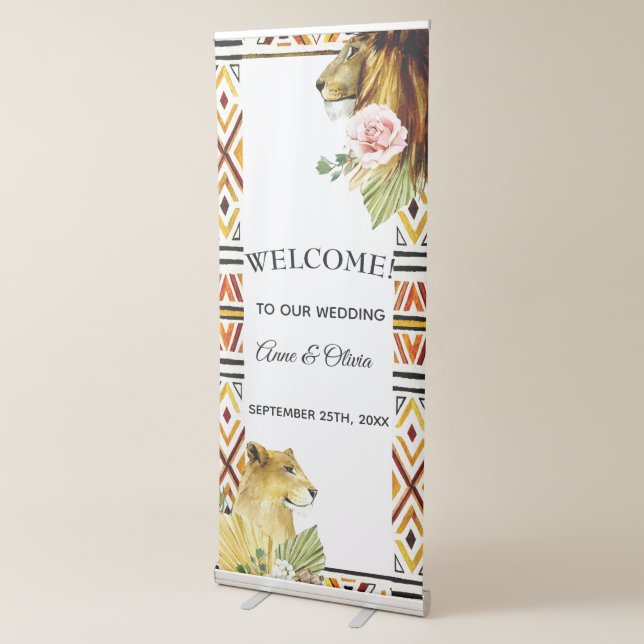 Safari Lions Vertical Retractable Banner (3/4)