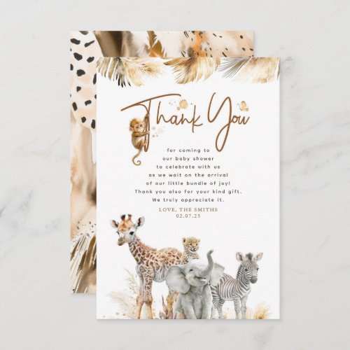 Safari Little Animals Jungle Thank You