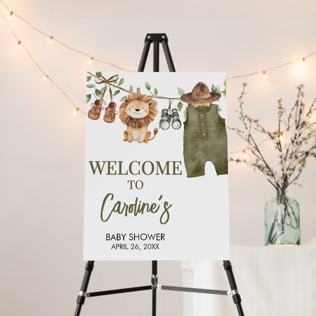 Safari Little Wild One Baby Clothes Welcome Sign (In Situ (Stand))