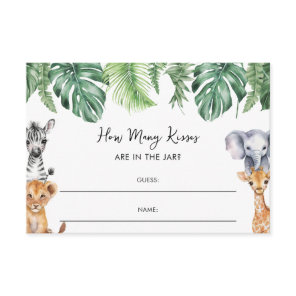 Safari Little Wild One How Many Kisses Baby Shower Enclosure Card