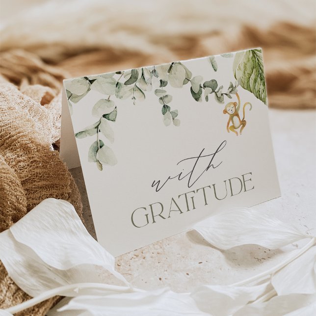 Safari Monkey Baby Shower Thank You Card (Creator Uploaded)