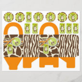 Safari Monkey & Pacifier Animal Print Box Template (Front)