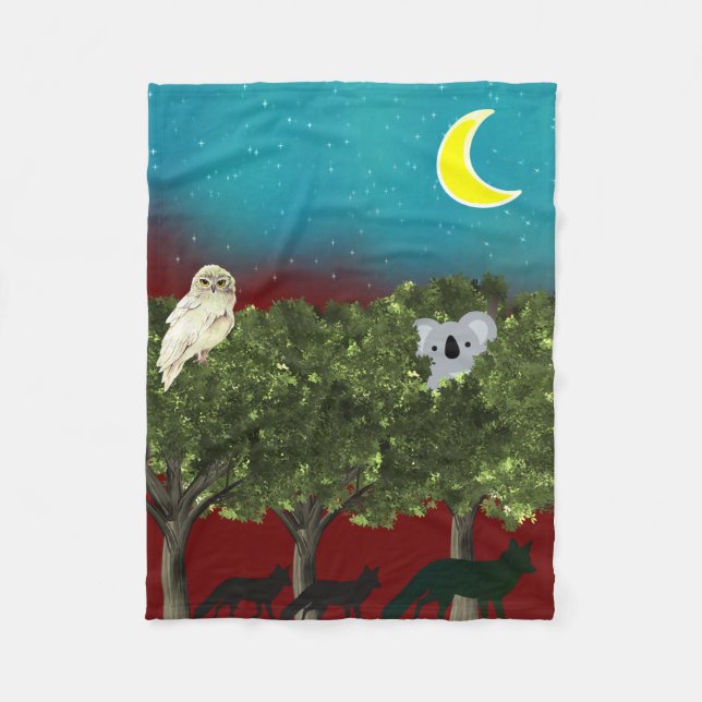 Safari Night Fleece Blanket (Front)