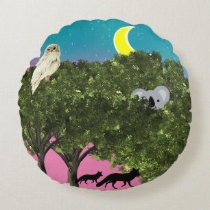 Safari Night  Round Pillow