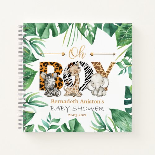 Safari Oh Boy Baby Shower Guest Book