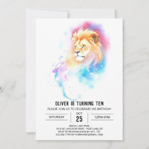 Safari Online Lion Birthday Invitation