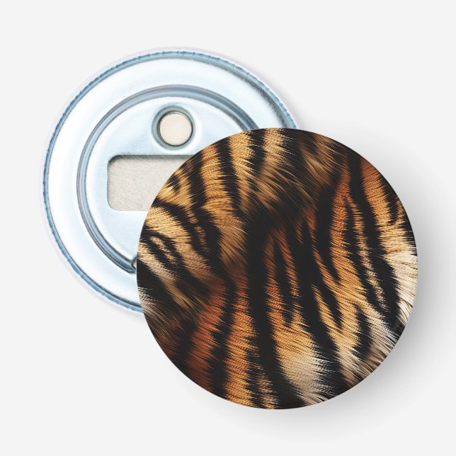 Safari Orange Black Tiger Bottle Opener (Front)