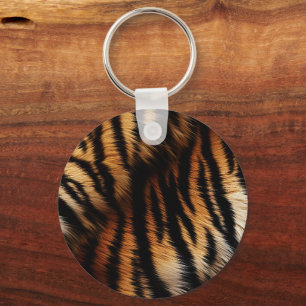 Safari Orange Black Tiger Keychain